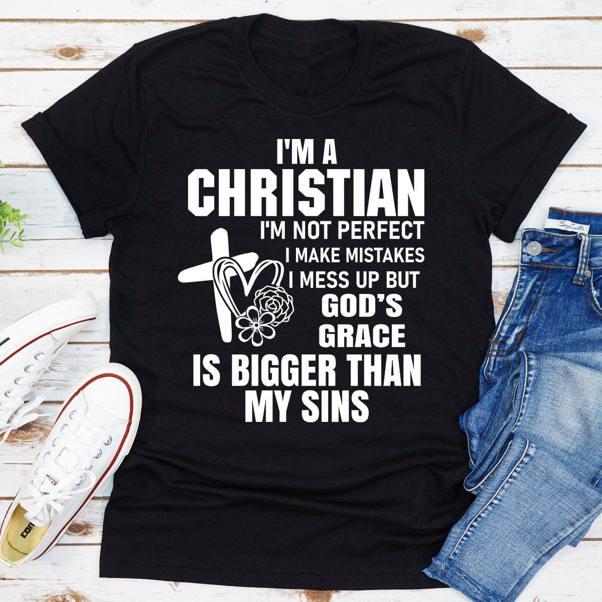 Bestdealfriday Im A Christian Womens T-Shirt 9794233, Black-S