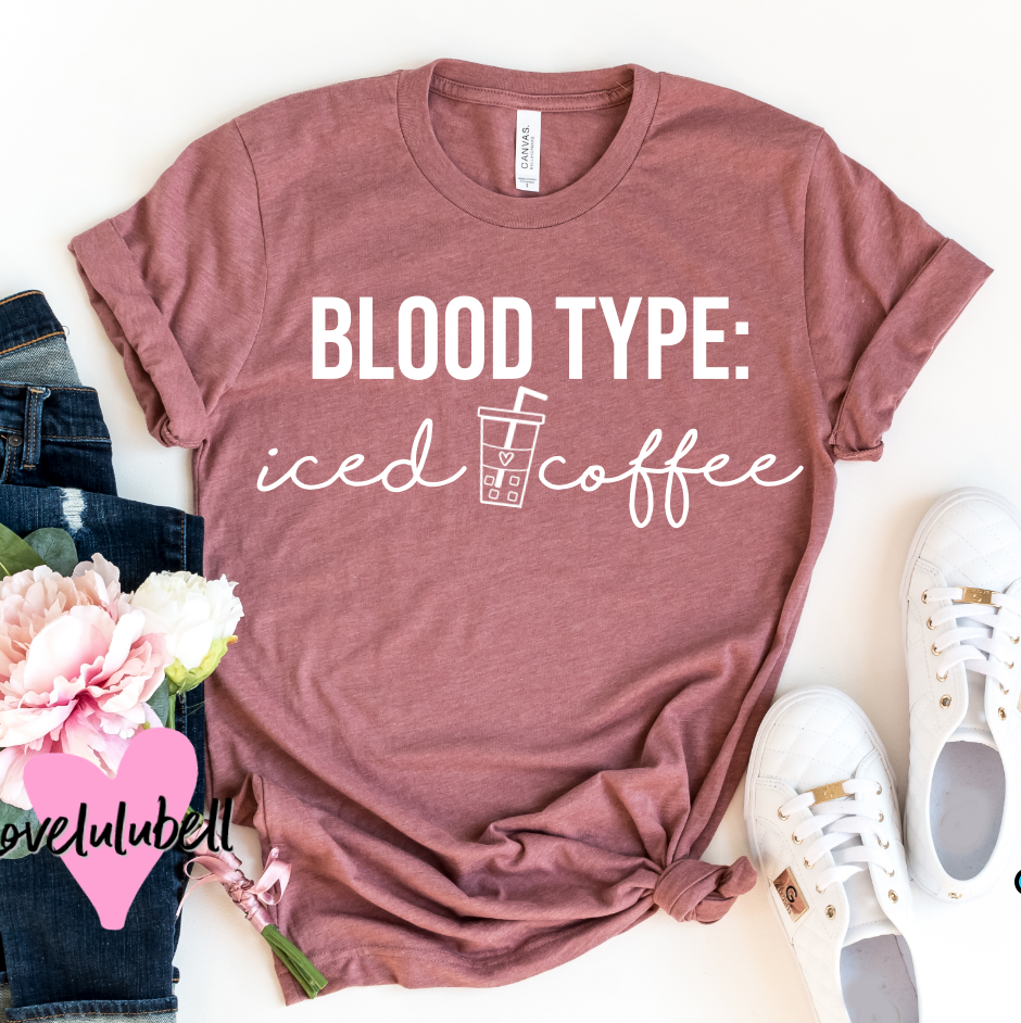 Blood Type_ Iced Coffee – XL _ Mauve (Pink) Crewneck