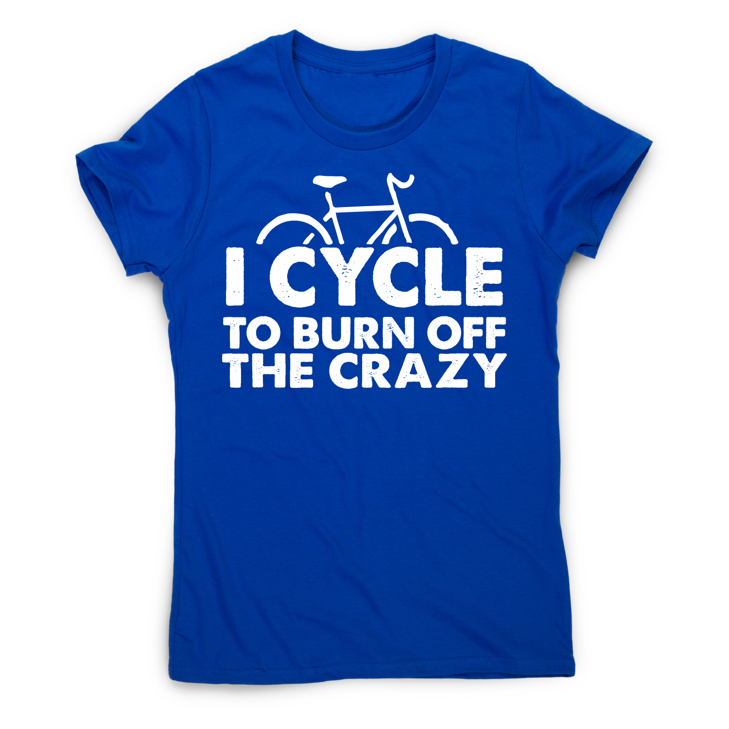 Cycle to burn off funny cycling biking t-shirt women’s – Blue _ 2XL