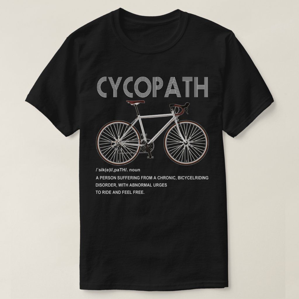 cyclist bicycle cycling cycle bike biking biker T-shirt, Men’s, Size_ Adult L, Black