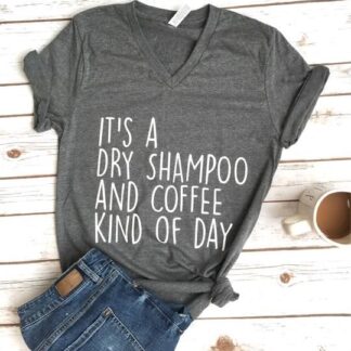 Dry Shampoo and Coffee shirt • Unisex V-Neck Tee