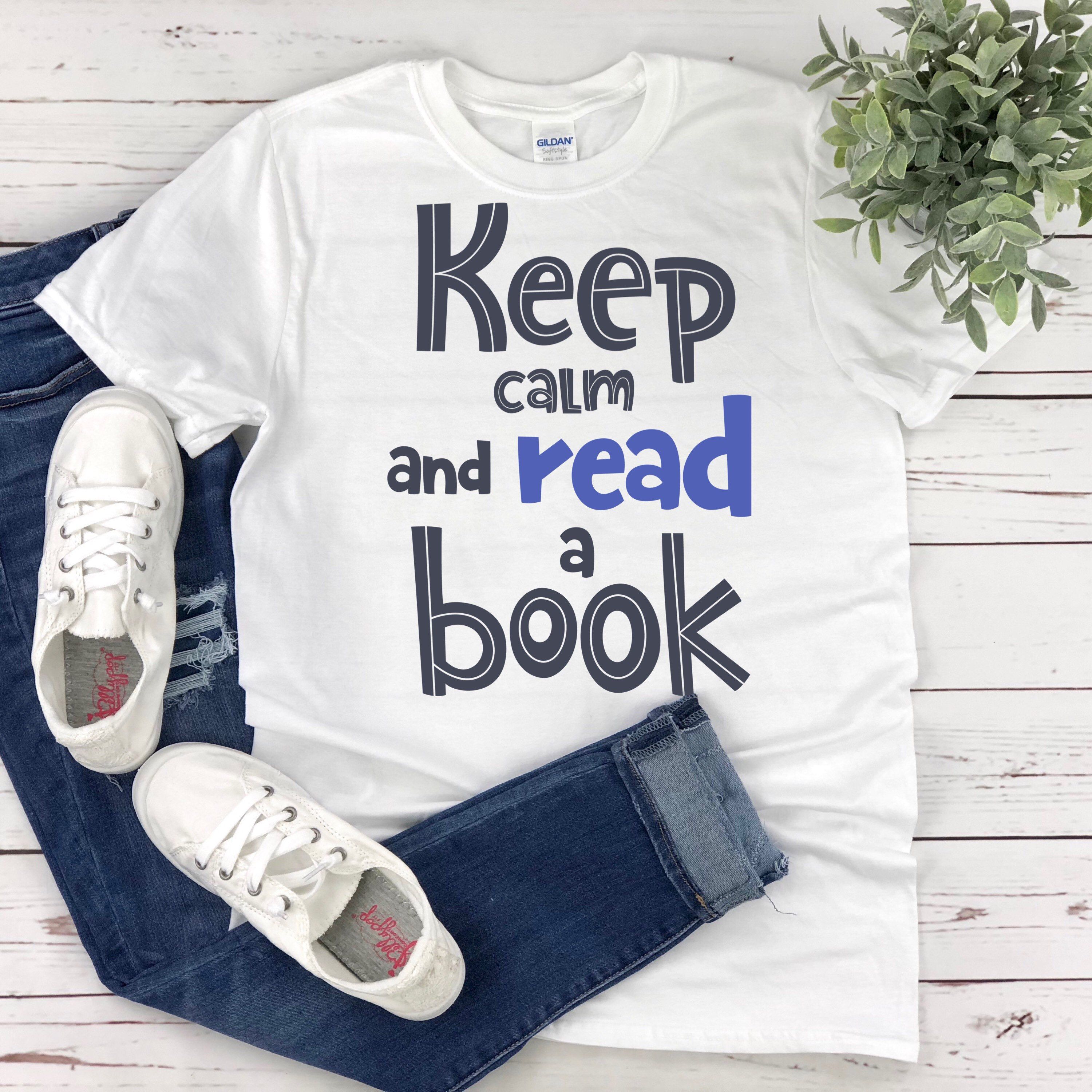 Funny Sarcastic Shirt for Women, Book Lover, Keep Calm and Read a Book, Library Shirt, Teacher Shirt, Books, Reading Tee’s, Librarian Tee