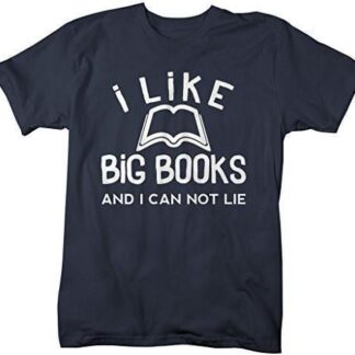Shirts By Sarah Men's Funny I Like Big Books T-Shirt Can Not Lie Reading Shirts - Navy _ XXX-Large