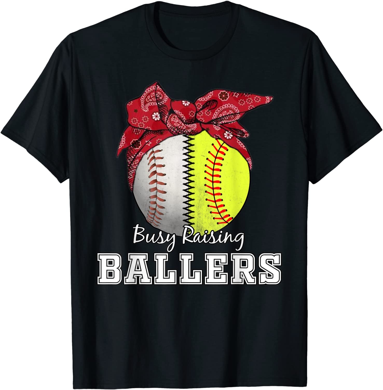 Busy Raising Ballers Softball Baseball Tee baseball mom Gift T-Shirt unisex Gildan Short-Sleeve T-Shirt Long Sleeve T-Shirt Heavy Blend Hoodie Crewneck Sweatshirt