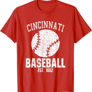 Cincinnati Baseball Fans Est. 1882 Old Vintage Style T-Shirt unisex Gildan Short-Sleeve T-Shirt Long Sleeve T-Shirt Heavy Blend Hoodie Crewneck Sweatshirt