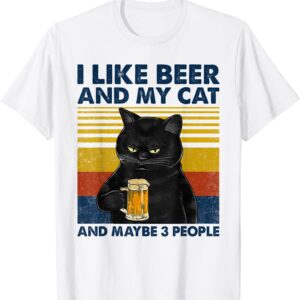 I Like Beer My Cat and Maybe 3 People Funny Cat Lovers Gift T-Shirt unisex Gildan Short-Sleeve T-Shirt Long Sleeve T-Shirt Heavy Blend Hoodie Crewneck Sweatshirt
