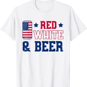 Red White And Beer Shirt – USA 4th of July Gift unisex Gildan Short-Sleeve T-Shirt Long Sleeve T-Shirt Heavy Blend Hoodie Crewneck Sweatshirt