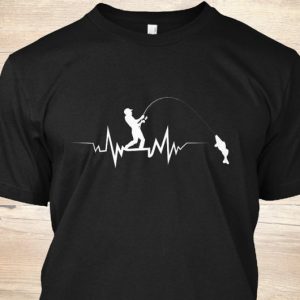 Fishing Heartbeat T-Shirt – Fishing Shirt – Fisherman Gift – Funny Fishing Tshirt – Fly Fishing T Shirt – Bass Fishing – Father’s day unisex T-Shirt Long Sleeve T-Shirt  Hoodie Sweatshirt