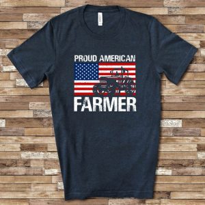 Proud American Farmer Shirt Farming Tractor T Shirt Great for Birthday Christmas or Father’s Day Gifts for Dad or Grandfather unisex T-Shirt Long Sleeve T-Shirt  Hoodie Sweatshirt