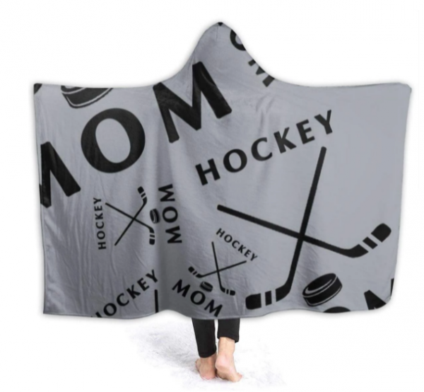 Hockey Mom Womens Hooded Blanket Super Soft Flannel Blanket Hooded Throw Wrap Blanket Hooded Robe Hooded Cloak for Adults Kids