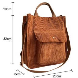 Corduroy Shoulder Bag Women Vintage Shopping Bags Zipper Girls Student Bookbag Handbags Casual Tote With Outside Pocket Corduroy Shoulder Bag Women Vintage Shopping Bags Zipper Girls Student Bookbag Handbags Casual Tote With Outside Pocket