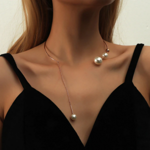 Elegant Big White Imitation Pearl Choker Necklace Clavicle Chain Fashion Necklace For Women Wedding Jewelry Collar 2022 New Elegant Big White Imitation Pearl Choker Necklace Clavicle Chain Fashion Necklace For Women Wedding Jewelry Collar 2022 New