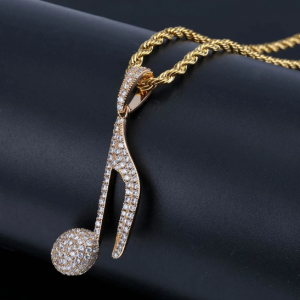 Popular Creative Musical Note Pendant Inlaid with Zircon Men’s Hip-hop Rock Jewelry Accessories Men’s Necklace Pendant Gift Popular Creative Musical Note Pendant Inlaid with Zircon Men's Hip-hop Rock Jewelry Accessories Men's Necklace Pendant Gift