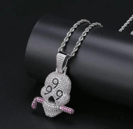 Fashion Hip Hop Style Iced Out 999 Zircon Skull Pendant Necklace Men’s Rock Festival Jewelry Gifts Fashion Hip Hop Style Iced Out 999 Zircon Skull Pendant Necklace Men's Rock Festival Jewelry Gifts