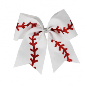 NEW 7inch Glitter Baseball  Cheer Bow hair clip for Girl Cheerleading Hair Bow Ponytail Holder Accessories