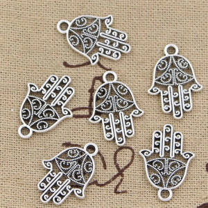 30pcs Charms Hamsa Palm Protection 20x15mm Handmade Pendant Making fit,Vintage TibetanBronze,DIY For Necklace
