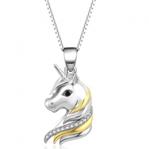 Fashion luxury creative unicorn necklace pendant new women romantic banquet wedding glamour jewelry all-match charm gift