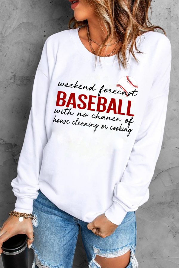 Weekend forecast baseball with no chance of house cleaning or cooking shirt hoodie Sweatshirt