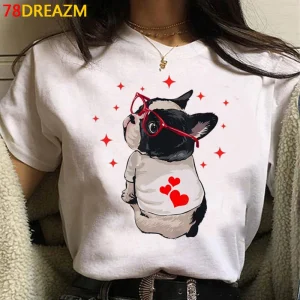 French Bulldog Bull Terrier top tees female print japanese kawaii grunge white t shirt top tees t shirt streetwear French Bulldog Bull Terrier top tees female print japanese kawaii grunge white t shirt top tees t shirt streetwear