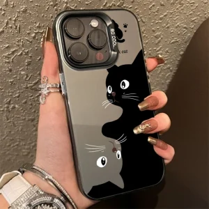 Cute Cartoon Black Cat Phone Case For iPhone 16 15 Pro Max 14 13 12 11 Pro Max XS XR 7 8 Plus Shockproof Silicone Soft TPU Cover Cute Cartoon Black Cat Phone Case For iPhone 16 15 Pro Max 14 13 12 11 Pro Max XS XR 7 8 Plus Shockproof Silicone Soft TPU Cover