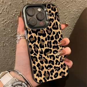 Brown Leopard Anti-drop Armour Phone Case For iPhone 15 Pro Max 16 14 13 12 11 Pro X XR XS 7 8 Plus Lens protect plating Cover Brown Leopard Anti-drop Armour Phone Case For iPhone 15 Pro Max 16 14 13 12 11 Pro X XR XS 7 8 Plus Lens protect plating Cover