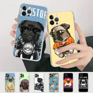 Cool Pug Dog Phone Case Silicone Soft for iphone 14 13 12 11 Pro Mini XS MAX 8 7 6 Plus X XS XR Cover