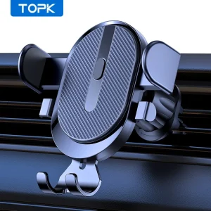 Car Phone Holder Mount, TOPK 2023 Upgrade Auto Locking Universal Phone Holder with Hook Clip for Car Air Vent for iPhone Samsung Car Phone Holder Mount, TOPK 2023 Upgrade Auto Locking Universal Phone Holder with Hook Clip for Car Air Vent for iPhone Samsung
