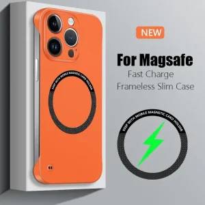 Frameless Magnetic For Magsafe Slim Case For iPhone 16 13 12 15 Pro Plus Max X XS Max XR Wireless Charging Hard Back Cover