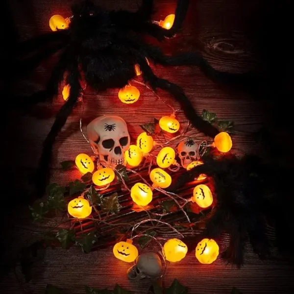 1.5M/3M LED Pumpkin Light String Halloween Decoration Battery Operated DIY Fairy Lamp For Horror Halloween Happy Party Lights - Image 6