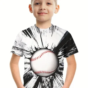 Children’s Clothing Boys Tshirt Short Sleeve Child T-Shirt 3D Baseball Graphic Print Casual Kids Summer Clothes Girl Top Tees Children's Clothing Boys Tshirt Short Sleeve Child T-Shirt 3D Baseball Graphic Print Casual Kids Summer Clothes Girl Top Tees