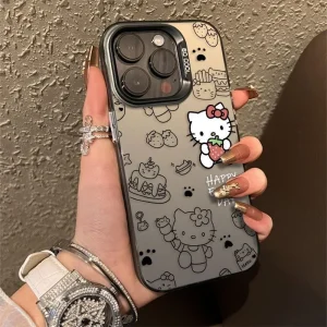 Sanrio Hello Kitty Strawberry Cake Phone Case For iPhone 15 14 13 Pro Max 11 12 13 Pro XR XS MAX Y2K Lovely Full Lense Anti Fall