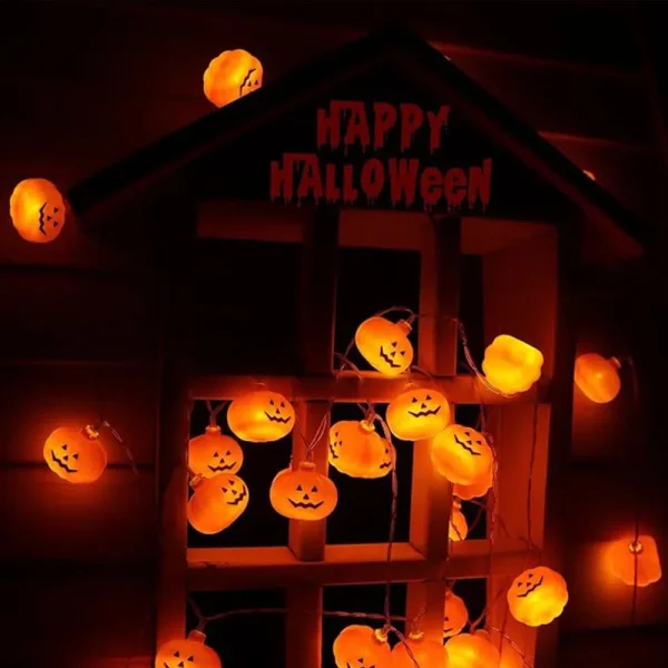 1.5M/3M LED Pumpkin Light String Halloween Decoration Battery Operated DIY Fairy Lamp For Horror Halloween Happy Party Lights - Image 2