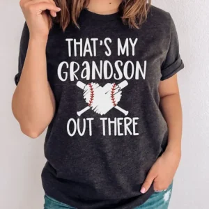 Baseball Game Day Grandma Shirt, T-ball Grandma That's My Grandson out There Gift for Short Sleeve Top Tees Harajuku goth y2k