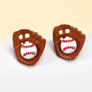 harong New Baseball Stud Earrings Exquisite Fashion Jewelry Gift for Women Men Fans Athletes Sports Meeting