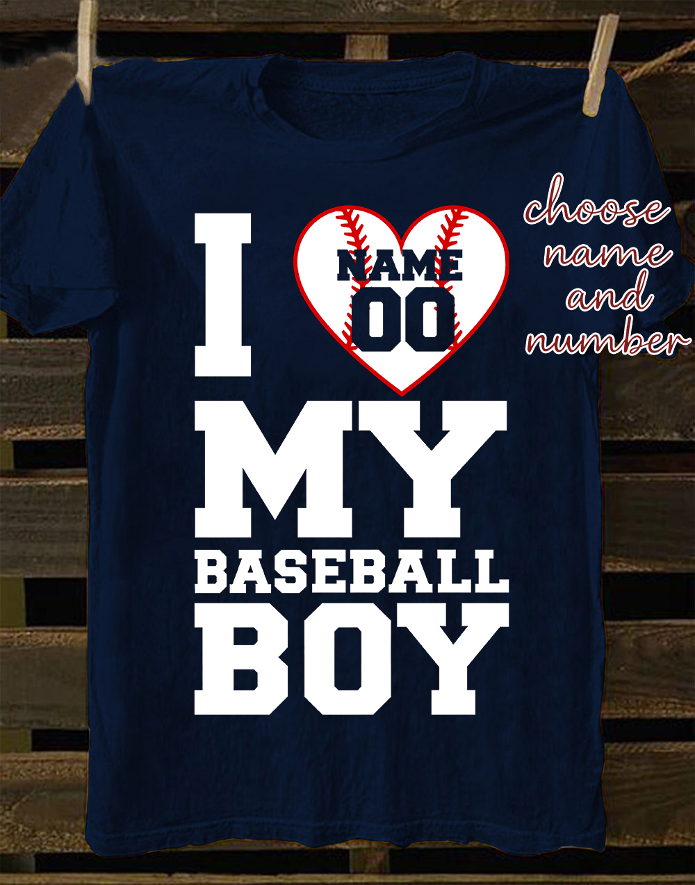 Custom Personalized baseball shirt - i love my boy baseball shirt