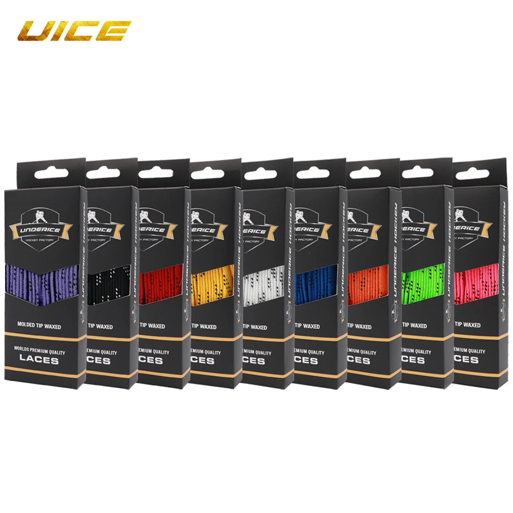 Ice Hockey Skate Laces 9 Colors Hockey Skate Shoe Lacer Dual Layer Braid 84-120inch Box-Packed Hockey Accessories