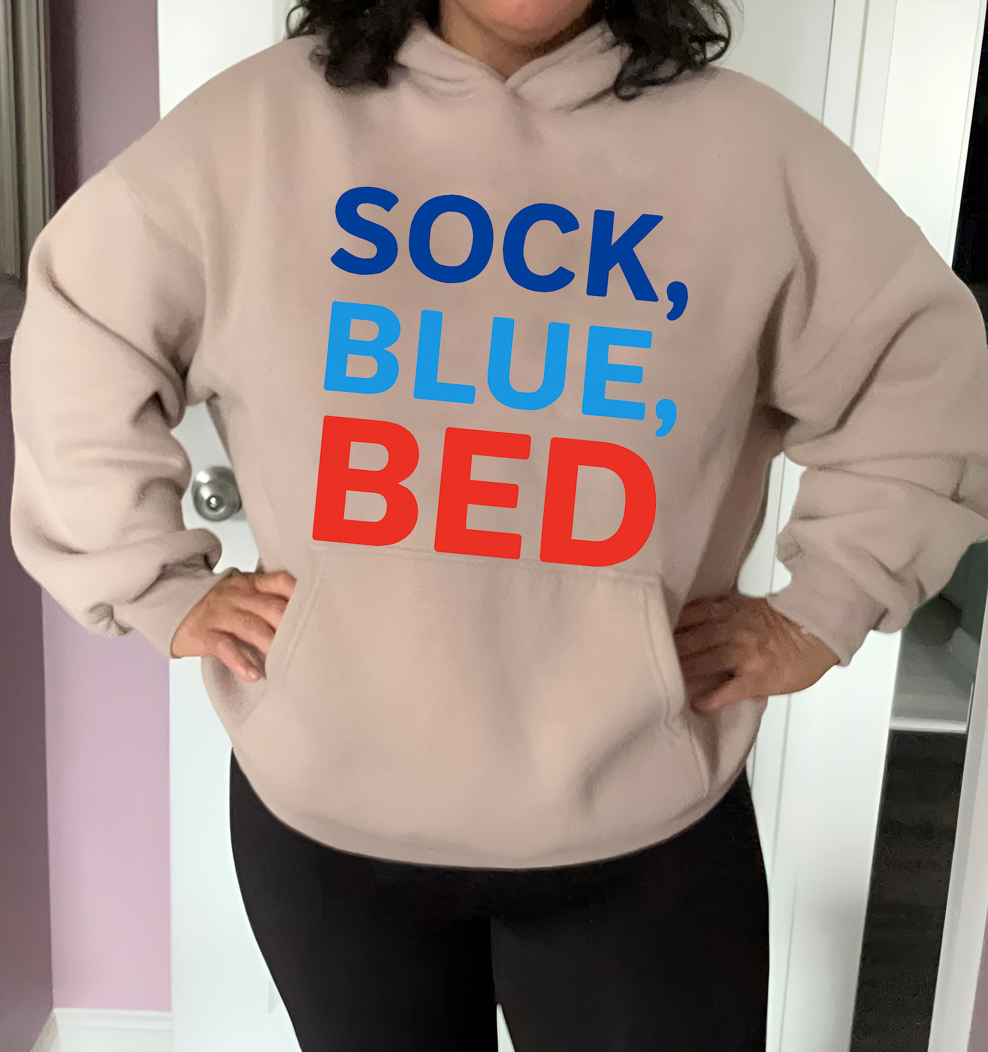 sock blue bed shirt