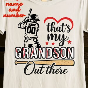 Custom Personalized baseball grandson shirt