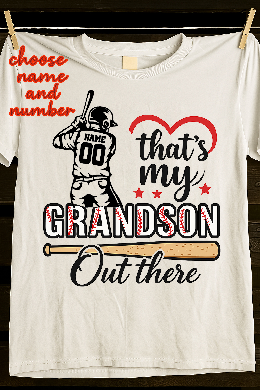 Custom Personalized baseball grandson shirt