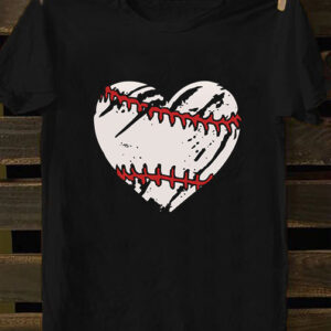 HEART BASEBALL Unisex Basic Softstyle T-Shirt Gildan 64000