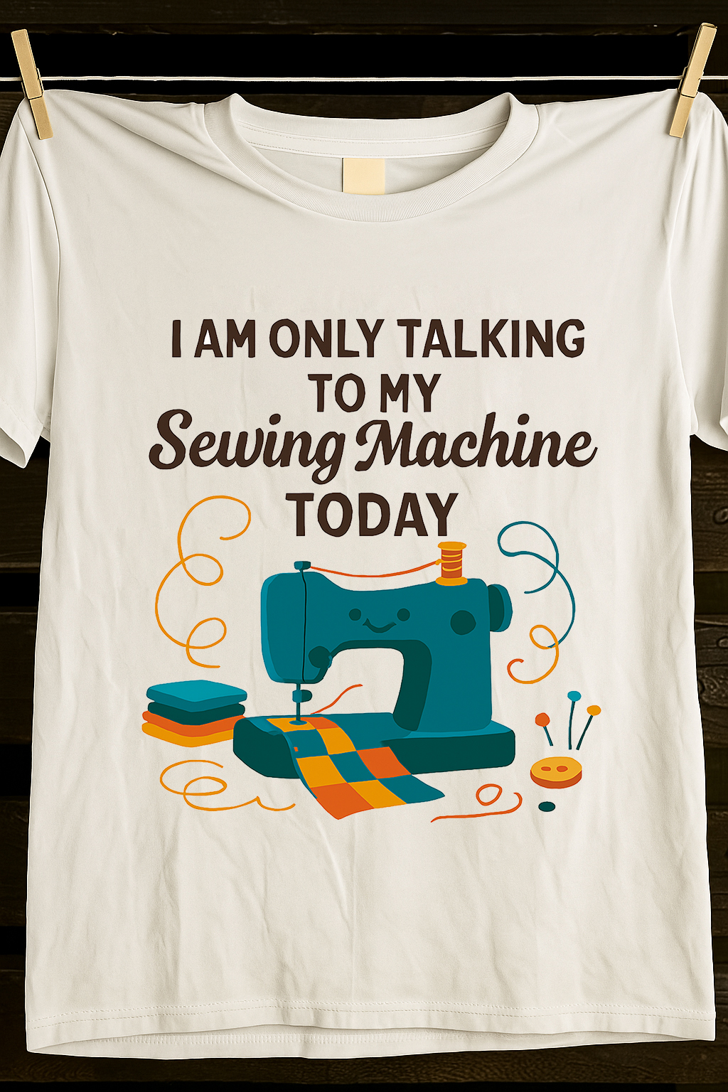 i am Only Talking to My Sewing Machine Today T-Shirt Funny Quilting Tee Perfect Gift for Quilters Sewists Super Soft Bella Canvas Shirt