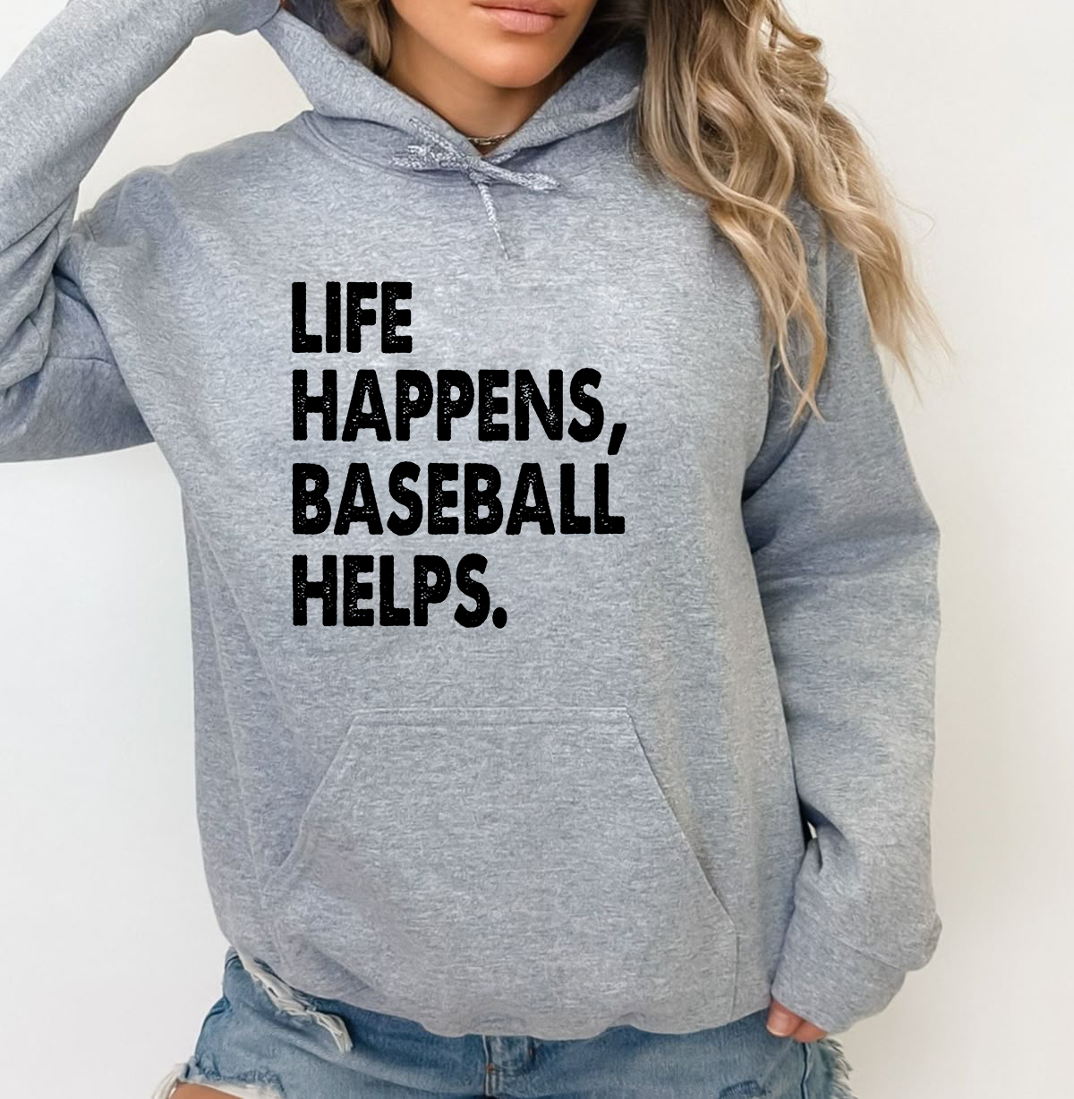 Life happens, baseball helps Unisex Basic Softstyle T-Shirt Gildan 64000