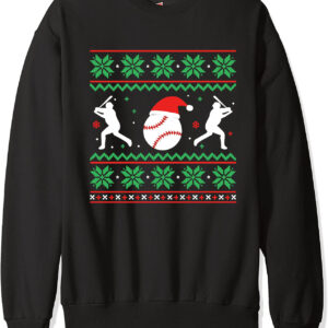Baseball Ugly Christmas Sweater Funny Xmas Baseball Sweatshirt Baseball Ugly Christmas Sweater Funny Xmas Baseball Sweatshirt