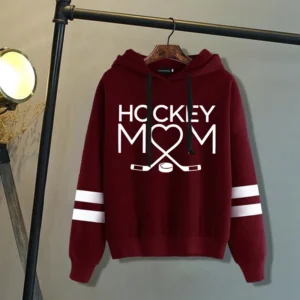Fashion Women’S Hooded Autumn And Winter Fleece Stripe Hoodies/Sweater For Women Casual Hockey Mom Printed Long Sleeve Pullover Fashion Women'S Hooded Autumn And Winter Fleece Stripe Hoodies/Sweater For Women Casual Hockey Mom Printed Long Sleeve Pullover
