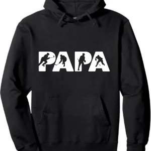Ice Hockey Dad, Funny Papa Ice Hockey Father Gift Pullover Hoodie Unisex Autumn Streetwear Tops Women Men Clothing