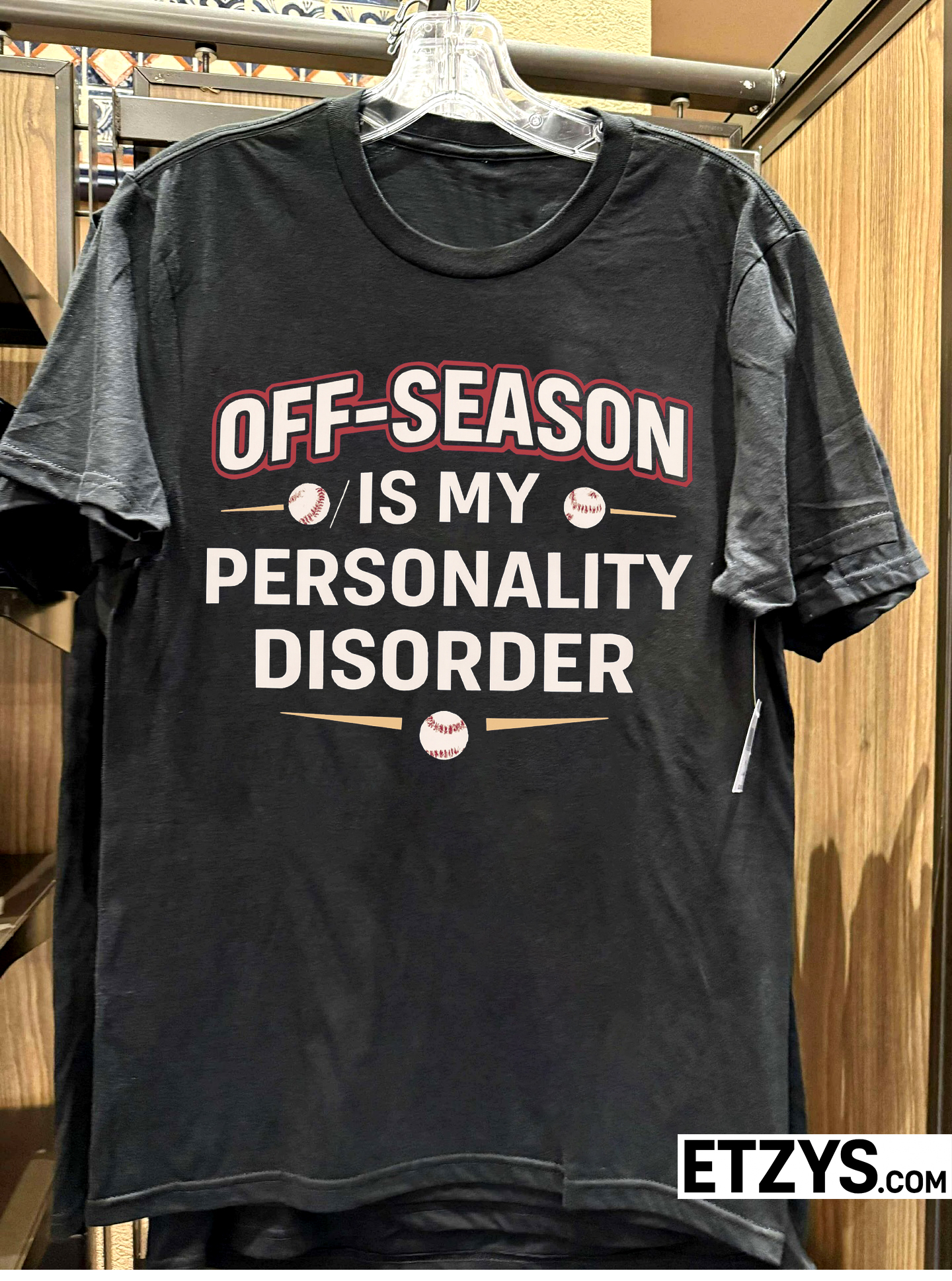 Bold Baseball Fan Tee – “Off-Season Is My Personality Disorder” Design